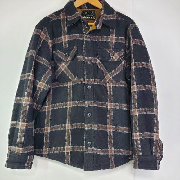 Jachs New York Men's Sherpa Lined Large Wool Blend Shirt Jacket Shacket - Picture 1 of 10